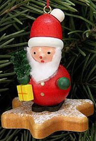 Baumbehang Weihnachtsmann auf Lebkuchenstern Baumbehang Weihnachtsmann auf Lebkuchenstern