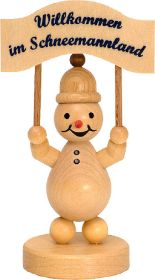 Schneemann Junior - mit Schild
