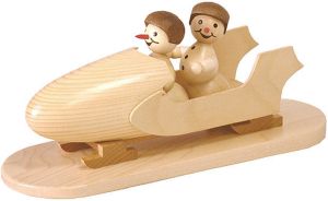 Schneemann - Zweierbob mit Helm
