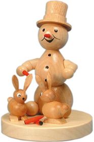 Schneemann mit Hasen