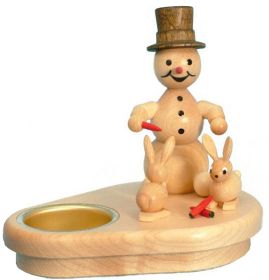 Schneemannleuchter mit Hasen