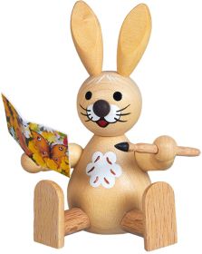 Osterhase mit Glückwunschkarte - sitzend