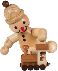 Schneemann Junior mit Lok