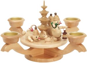 Adventsleuchter mit Teelichtern - natur Adventsleuchter mit Teelichtern - natur