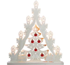Lichterspitze 7 flg. Baum mit roten Kugeln Lichterspitze 7 flg. Baum mit roten Kugeln