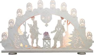 Schwibbogen Bergmann mit Amethyst, 15 flg. Schwibbogen Bergmann mit Amethyst, 15 flg.