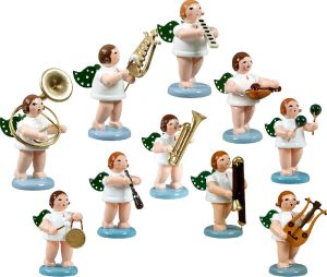 Engelmusikanten 10-teilig, Variante 7 - ohne Krone Engelmusikanten 10-teilig, Variante 7 - ohne Krone