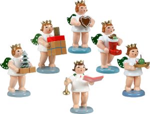 Geschenkeengel, 6-teilig - mit Krone