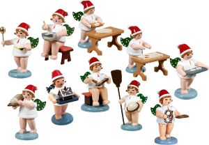 Weihnachtsengel, 10-teilig, Weihnachtsbäckerei - mit Mütze