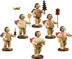 Adventboten, 6-teilig - mit Krone, natur