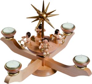 Adventsleuchter natur für Teelichte Adventsleuchter natur für Teelichte