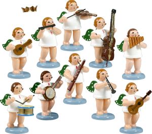 Engelmusikanten 10-teilig, Variante 2 - mit Krone Engelmusikanten 10-teilig, Variante 2 - mit Krone