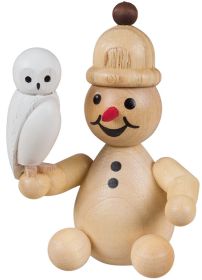 Schneemann Junior mit Schneeeule