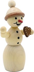 Schneefrau mit Lebkuchenherz o. Sockel