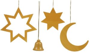 Weihnachtlicher Baumschmuck 4-teilig natur Weihnachtlicher Baumschmuck 4-teilig natur