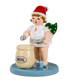 Weihnachtsengel mit Mehlsack, mit Mütze