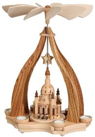 Design-Pyramide, mit Dresdner Frauenkirche für 6 Teelichter Design-Pyramide, mit Dresdner Frauenkirche für 6 Teelichter