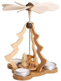 Tischpyramide mit Rehen, klein, natur Tischpyramide mit Rehen, klein, natur