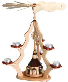 Pyramide mit Seiffener Kirche, natur Pyramide mit Seiffener Kirche, natur