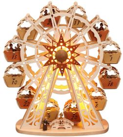 Riesenrad LED-beleuchtet, manuell drehbar, mit 12 Gondeln zum Selbstbestücken Riesenrad LED-beleuchtet, manuell drehbar, mit 12 Gondeln zum Selbstbestücken