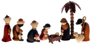 Bestückung ChristiGeburt 9teilig Maria, Josef, Kind+3 Könige+Hirte mit Schaf+Palme Bestückung ChristiGeburt 9teilig Maria, Josef, Kind+3 Könige+Hirte mit Schaf+Palme